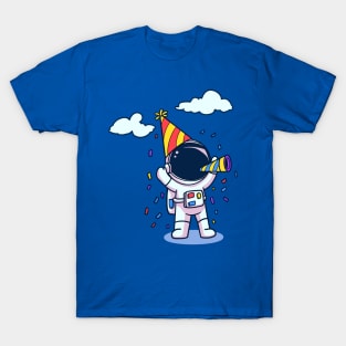 Cute Astronaut Celebrate Birthday Party T-Shirt